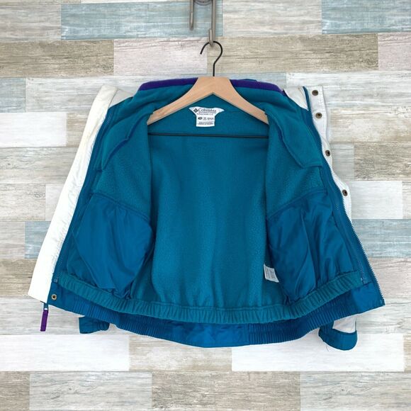Columbia Vintage 90s Bugaboo 3 in 1 Ski Jacket Purple Blue Retro Kids Unisex 7 8 - Picture 4 of 11
